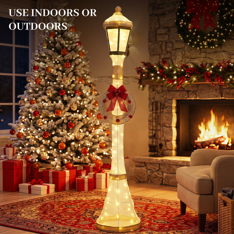 Postes Natalinos Iluminados com LED – Kit com 2 de 1,83 m
