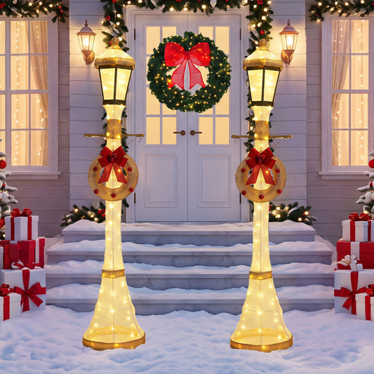 Postes Natalinos Iluminados com LED – Kit com 2 de 1,83 m